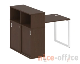 Стол письменный на О-образном м/к с опорным шкафом-купе 141x112x109,8 Метал Систем / Metal System images