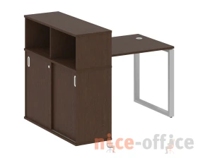 Стол письменный на О-образном м/к с опорным шкафом-купе 141x112x109,8 Метал Систем / Metal System images