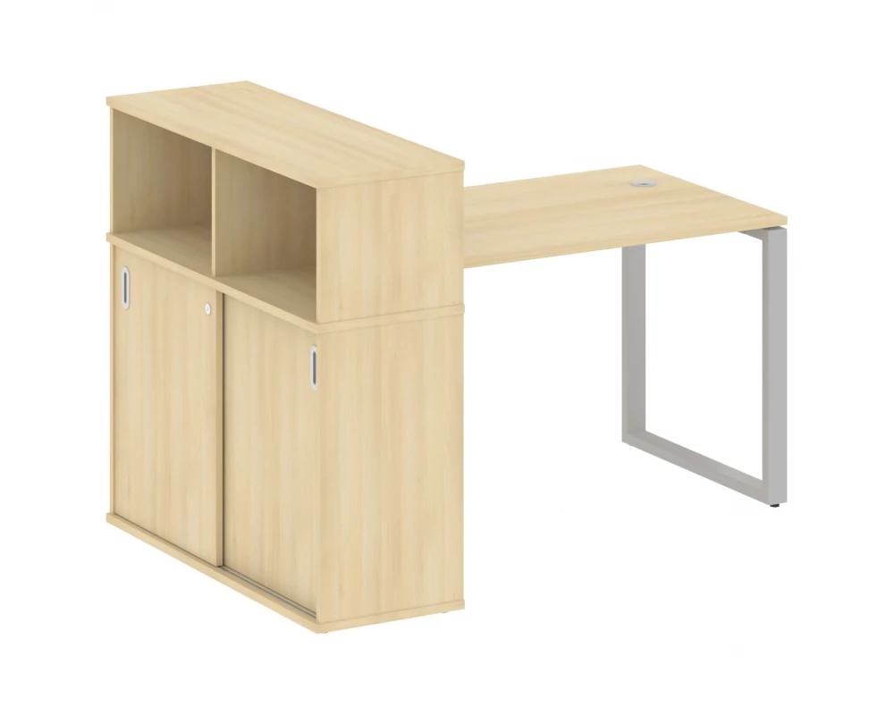 Стол письменный на О-образном м/к с опорным шкафом-купе 161x112x109,8 Metal System