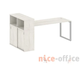 Стол письменный на О-образном м/к с опорным шкафом-купе 221x112x109,8 Метал Систем / Metal System images