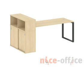 Стол письменный на О-образном м/к с опорным шкафом-купе 221x112x109,8 Метал Систем / Metal System images