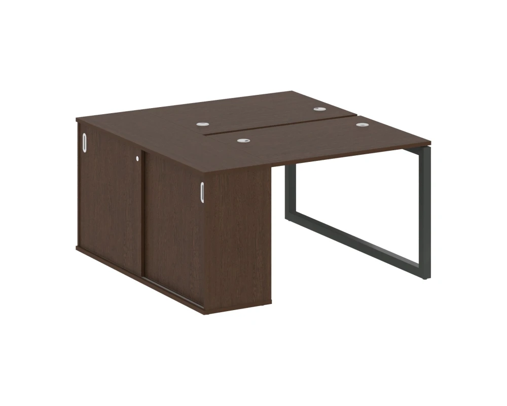 Рабочая станция с шкафом-купе на О-образном м/к 1410x1475x750 Метал Систем Куатро 5x5 / Metal System Quattro 5x5