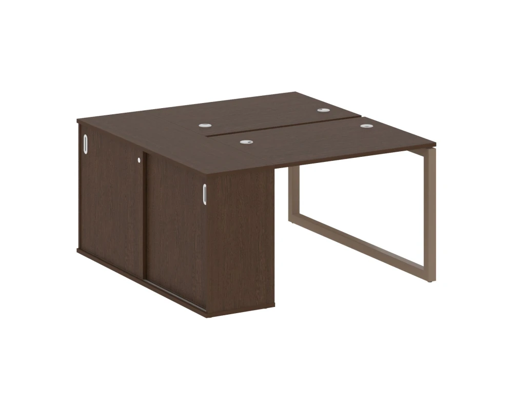 Рабочая станция с шкафом-купе на О-образном м/к 1410x1475x750 Метал Систем Куатро 5x5 / Metal System Quattro 5x5