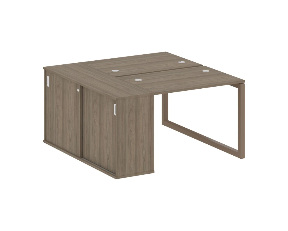 Рабочая станция с шкафом-купе на О-образном м/к 1410x1475x750 Метал Систем Куатро 5x5 / Metal System Quattro 5x5