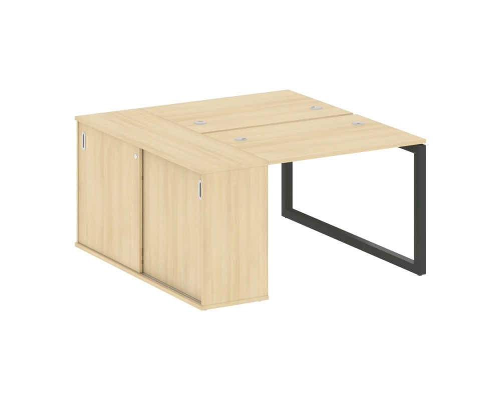 Рабочая станция с шкафом-купе на О-образном м/к 1410x1475x750 Метал Систем Куатро 5x5 / Metal System Quattro 5x5