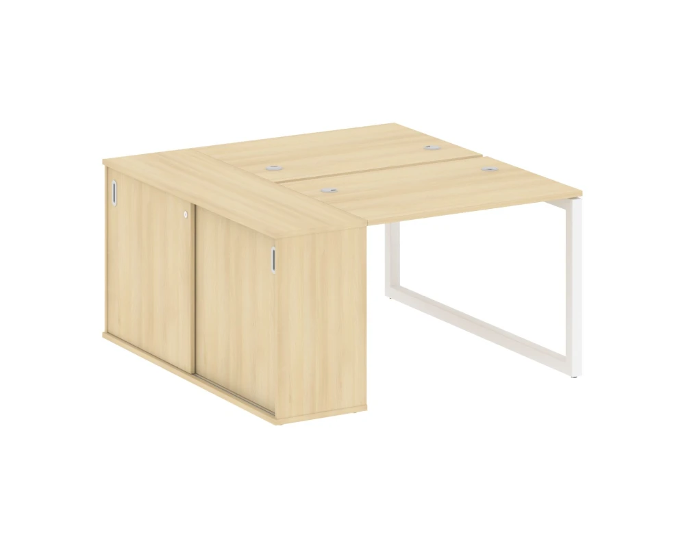 Рабочая станция с шкафом-купе на О-образном м/к 1410x1475x750 Метал Систем Куатро 5x5 / Metal System Quattro 5x5