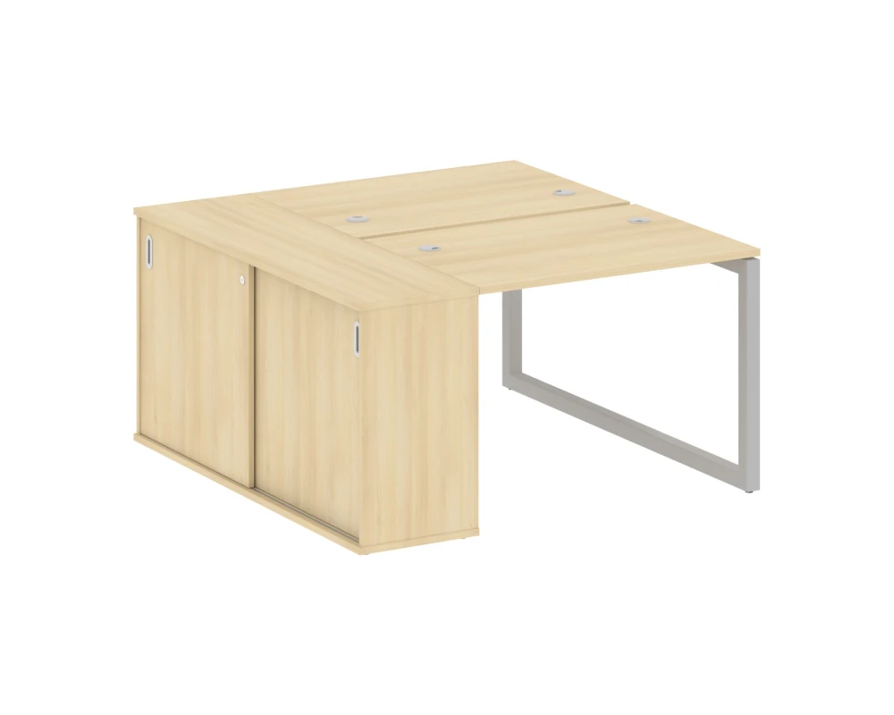 Рабочая станция с шкафом-купе на О-образном м/к 1410x1475x750 Метал Систем Куатро 5x5 / Metal System Quattro 5x5