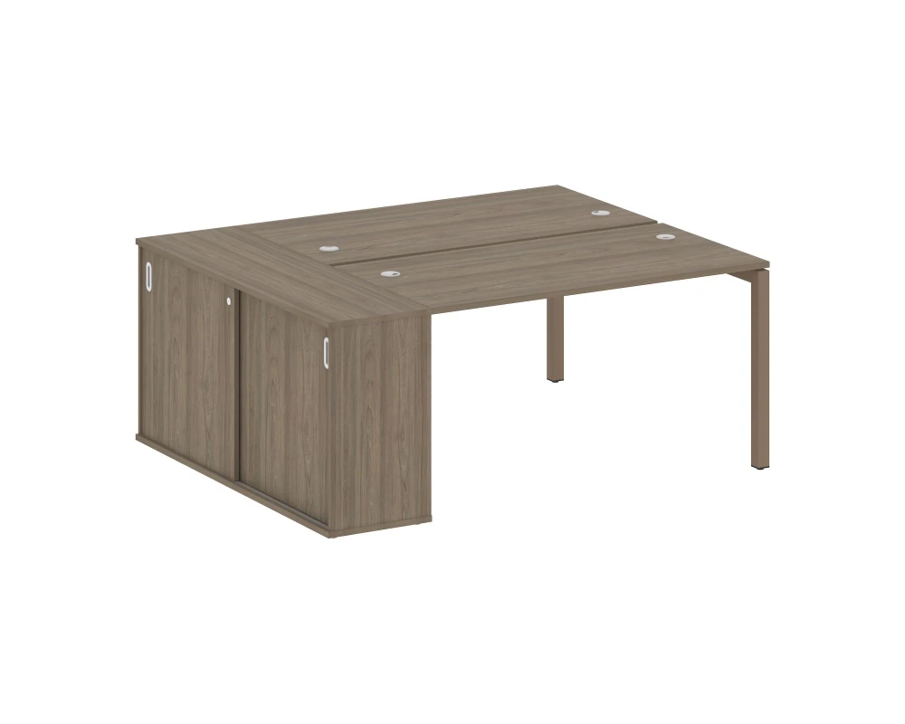 Рабочая станция с шкафом-купе на П-образном м/к 1810x1475x750 Метал Систем Куатро 5x5 / Metal System Quattro 5x5