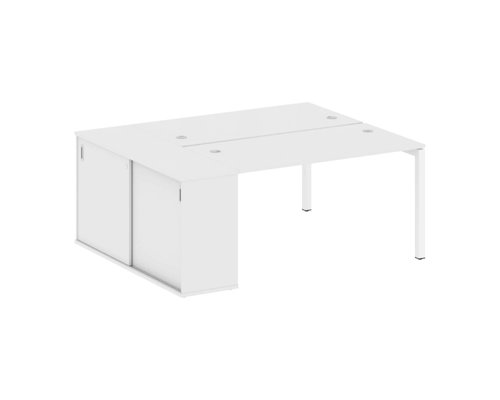 Рабочая станция с шкафом-купе на П-образном м/к 1810x1475x750 Метал Систем Куатро 5x5 / Metal System Quattro 5x5