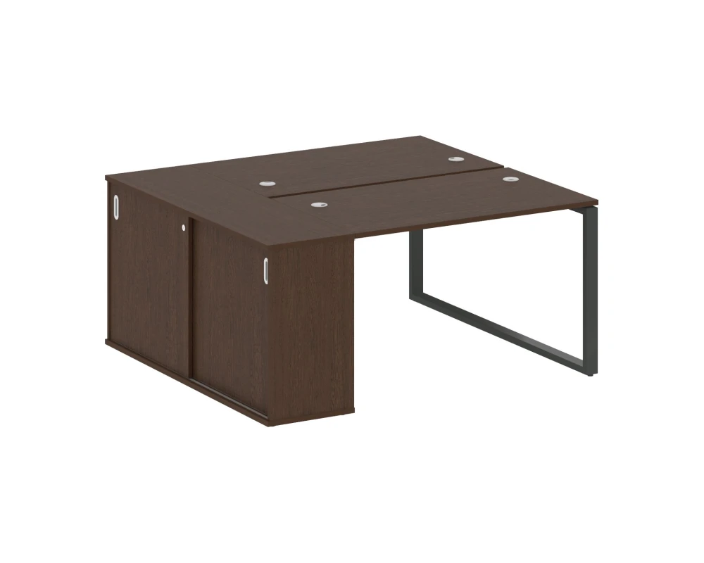 Рабочая станция с шкафом-купе на О-образном м/к 1610x1475x750 Метал Систем / Metal System