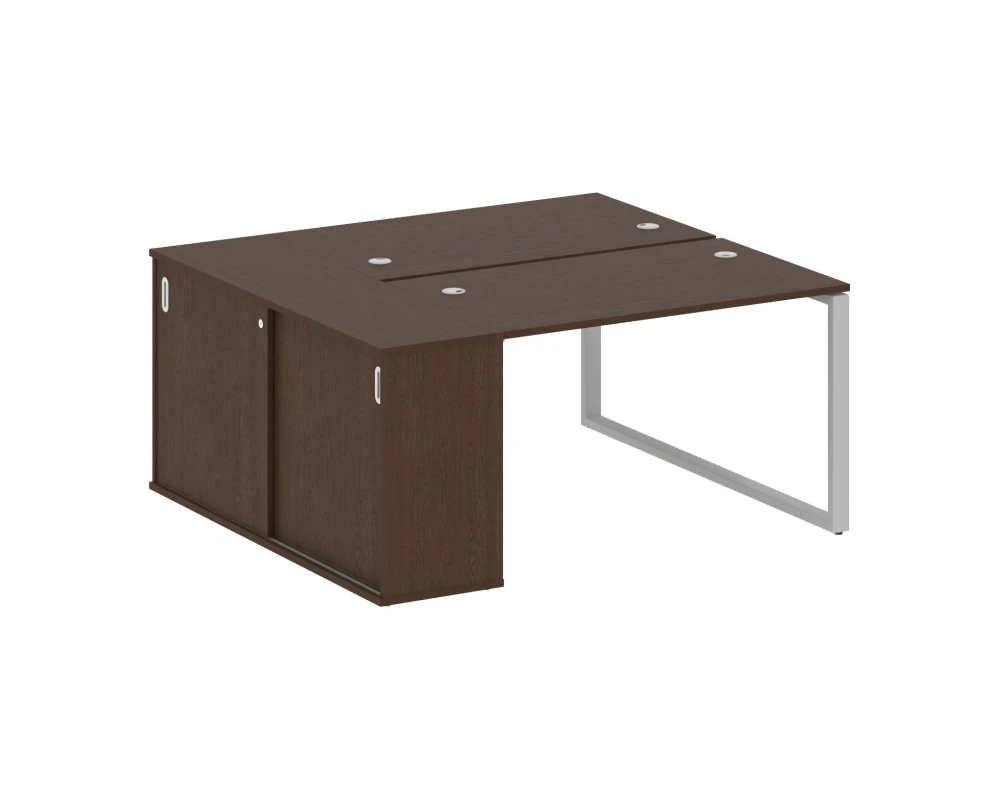 Рабочая станция с шкафом-купе на О-образном м/к 1610x1475x750 Метал Систем / Metal System