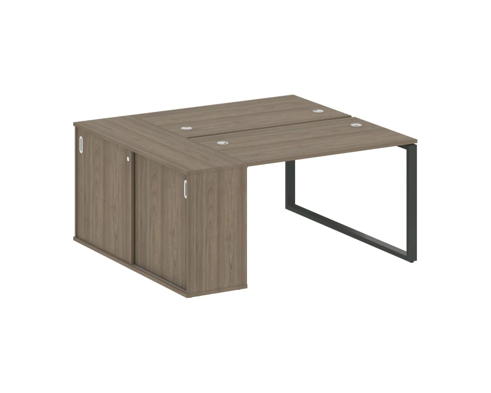 Рабочая станция с шкафом-купе на О-образном м/к 1610x1475x750 Метал Систем / Metal System