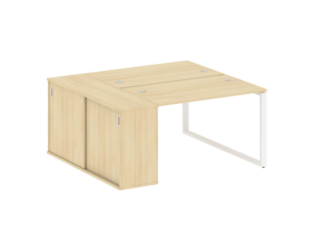 Рабочая станция с шкафом-купе на О-образном м/к 1610x1475x750 Метал Систем / Metal System