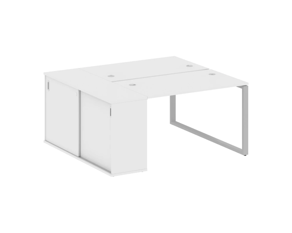 Рабочая станция с шкафом-купе на О-образном м/к 1610x1475x750 Метал Систем / Metal System