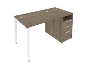 Рабочая станция на П-образном м/к с опорной тумбой 141,2x72x75 Метал Систем / Metal System images