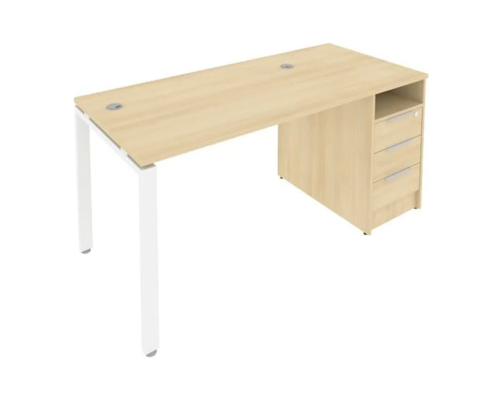 Рабочая станция на П-образном м/к с опорной тумбой 161,2x72x75 Метал Систем / Metal System