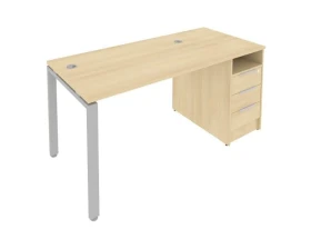 Рабочая станция на П-образном м/к с опорной тумбой 161,2x72x75 Метал Систем / Metal System images