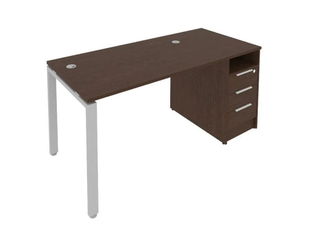 Рабочая станция на П-образном м/к с опорной тумбой 161,2x72x75 Метал Систем / Metal System