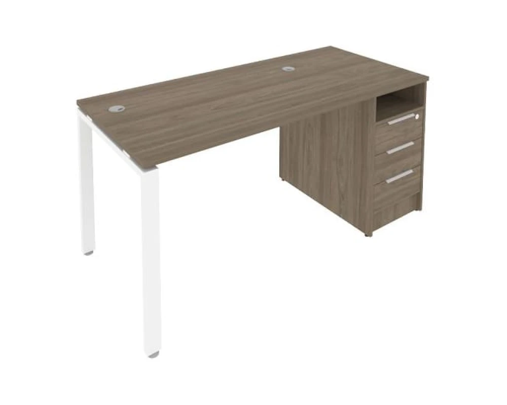 Рабочая станция на П-образном м/к с опорной тумбой 161,2x72x75 Метал Систем / Metal System