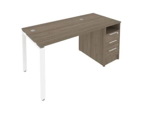 Рабочая станция на П-образном м/к с опорной тумбой 161,2x72x75 Метал Систем / Metal System images