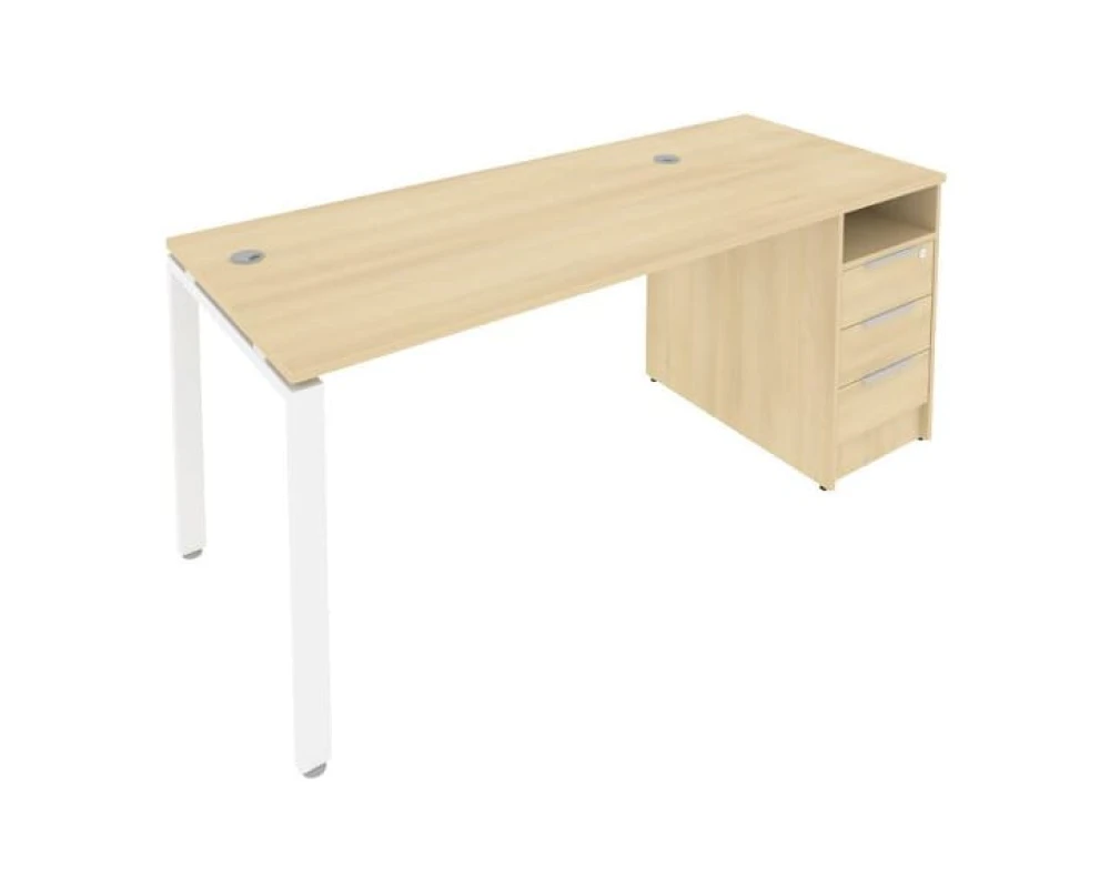 Рабочая станция на П-образном м/к с опорной тумбой 181,2x72x75 Метал Систем / Metal System