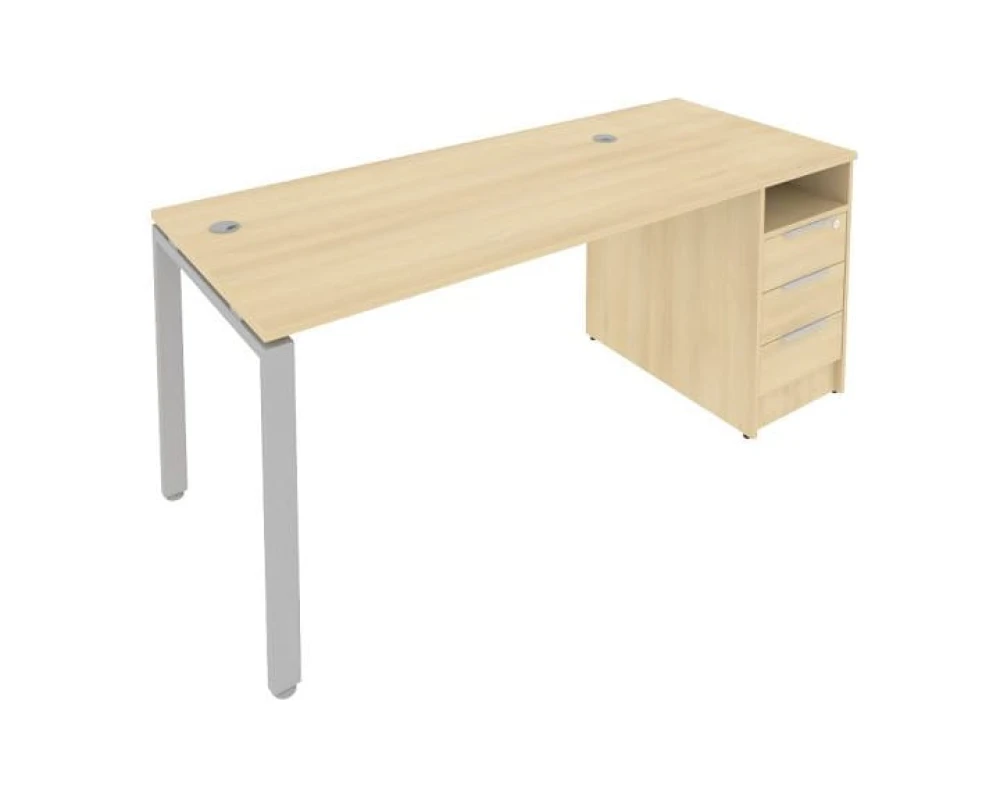 Рабочая станция на П-образном м/к с опорной тумбой 181,2x72x75 Метал Систем / Metal System