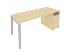 Рабочая станция на П-образном м/к с опорной тумбой 181,2x72x75 Метал Систем / Metal System images