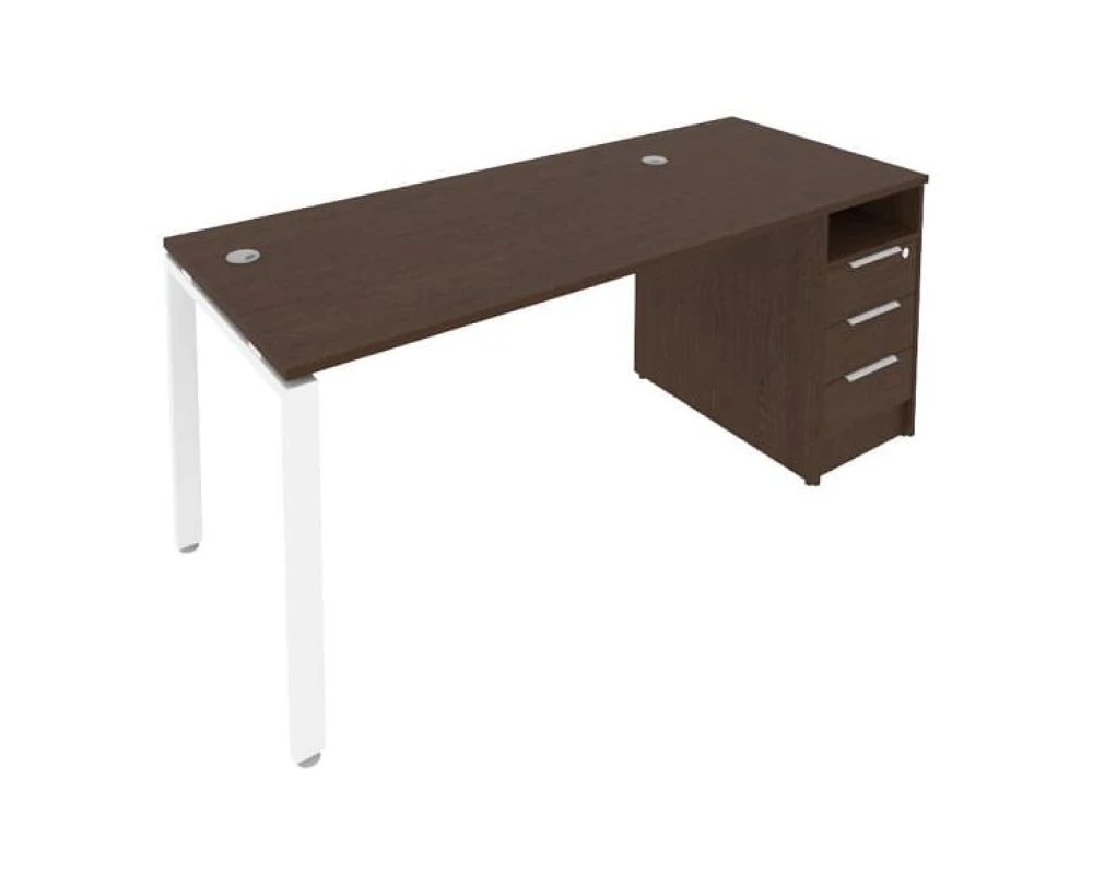 Рабочая станция на П-образном м/к с опорной тумбой 181,2x72x75 Метал Систем / Metal System