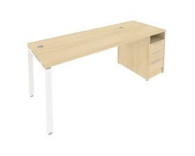 Рабочая станция на П-образном м/к с опорной тумбой 201,2x72x75 Метал Систем / Metal System images