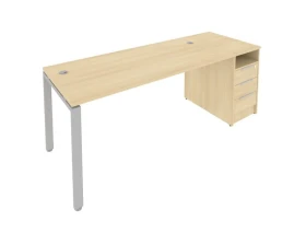 Рабочая станция на П-образном м/к с опорной тумбой 201,2x72x75 Метал Систем / Metal System images