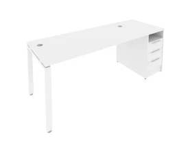 Рабочая станция на П-образном м/к с опорной тумбой 201,2x72x75 Метал Систем / Metal System images