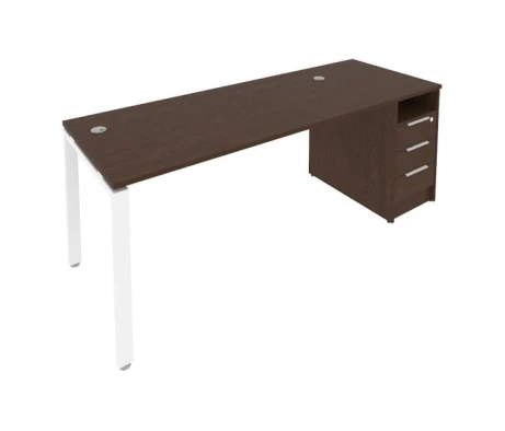 Рабочая станция на П-образном м/к с опорной тумбой 201,2x72x75 Метал Систем / Metal System