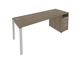 Рабочая станция на П-образном м/к с опорной тумбой 201,2x72x75 Метал Систем / Metal System images