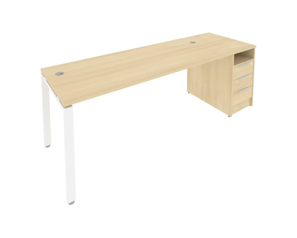 Рабочая станция на П-образном м/к с опорной тумбой 221,2x72x75 Метал Систем / Metal System