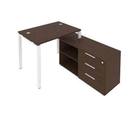 Рабочая станция на П-образном м/к с опорной тумбой правая 110x152x75 Метал Систем / Metal System