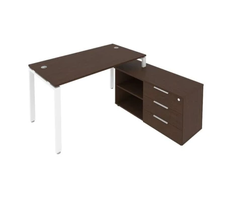 Рабочая станция на П-образном м/к с опорной тумбой правая 150x152x75 Метал Систем / Metal System