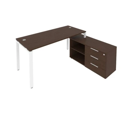 Рабочая станция на П-образном м/к с опорной тумбой правая 170x152x75 Метал Систем / Metal System