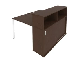 Рабочая станция на П-образном м/к с опорным шкафом-купе 141x147,5x109,8 Метал Систем / Metal System images