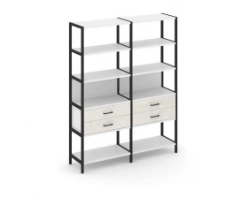 Двухсекционный стеллаж пятиярусный с ящиками 1590х400х1980 Shelf System images