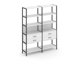 Двухсекционный стеллаж пятиярусный с ящиками 1590х400х1980 Shelf System images