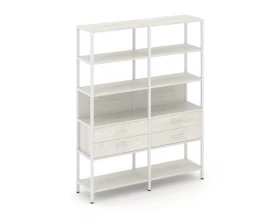 Двухсекционный стеллаж пятиярусный с ящиками 1590х400х1980 Shelf System images