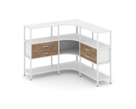 Трехсекционный угловой стеллаж трехярусный с ящиками 1590х1590х1246 Shelf System images