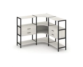 Трехсекционный угловой стеллаж трехярусный с ящиками 1590х1590х1246 Shelf System images