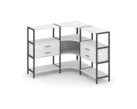 Трехсекционный угловой стеллаж трехярусный с ящиками 1590х1590х1246 Shelf System images