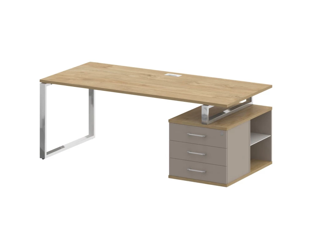 Стол для руководителя с опорной тумбой , правый 200 Shift