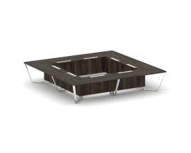 Стол переговорный квадратный ЛДСП/нерж. сталь 4000x4000x750 Стил Мит / Steel Meet images