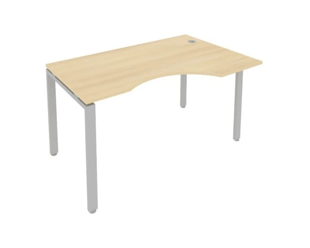 Стол криволинейный правый на П-образном м/к 140x90x75 Метал Систем / Metal System