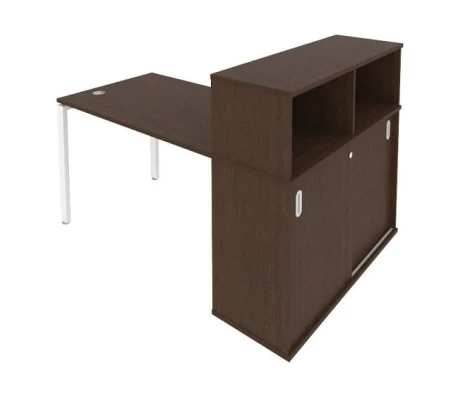 Стол письменный на П-образном м/к с опорным шкафом-купе 161x112x109,8 Метал Систем / Metal System