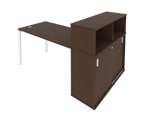 Стол письменный на П-образном м/к с опорным шкафом-купе 181x112x109,8 Метал Систем / Metal System