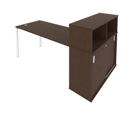 Стол письменный на П-образном м/к с опорным шкафом-купе 201x112x109,8 Метал Систем / Metal System